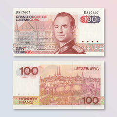 Luxembourg 100 Francs, 1980, B342b, P57b, UNC - Robert's World Money - World Banknotes