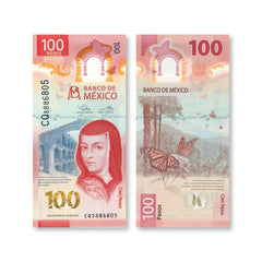 Mexico 100 Pesos, 2022, B715f, IBNS Banknote of the Year 2020, UNC - Robert's World Money - World Banknotes