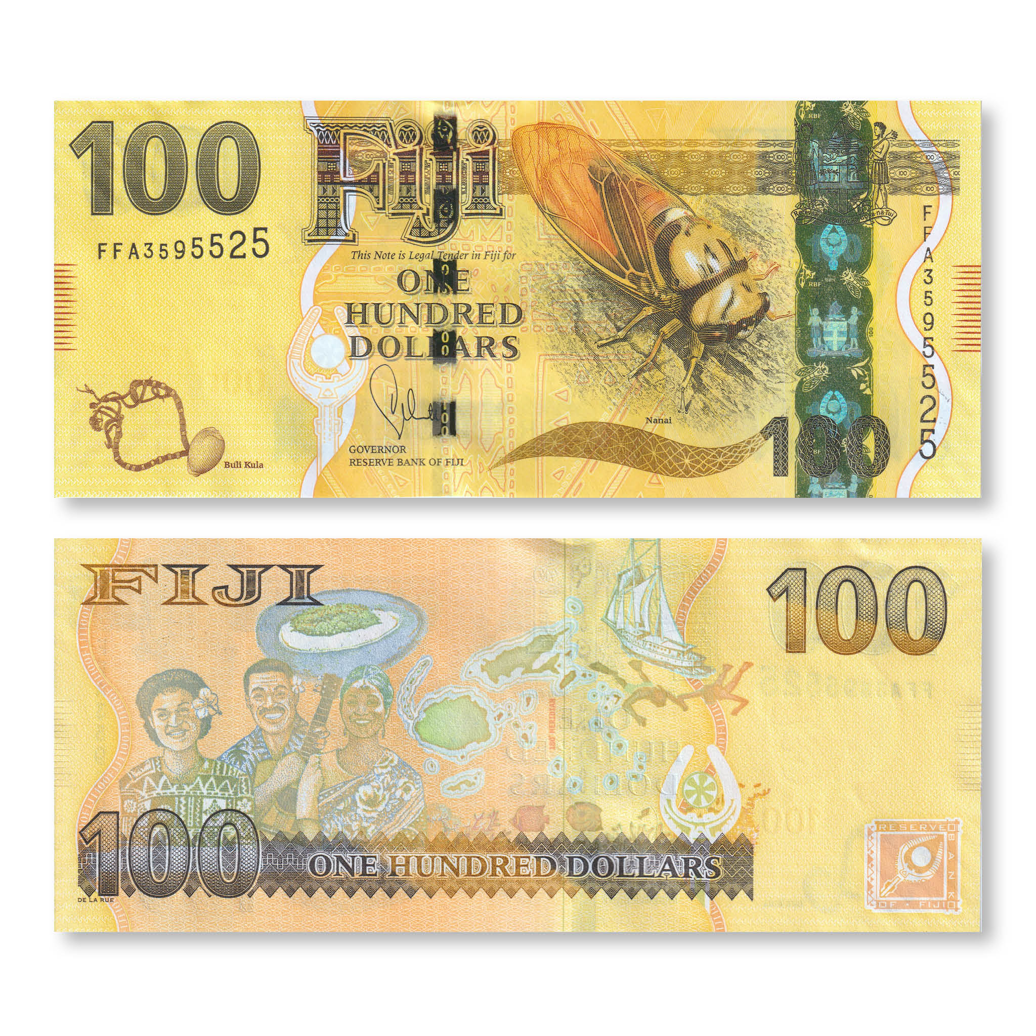 Fiji 100 Dollars, 2013, B530a, P119a, UNC - Robert's World Money - World Banknotes