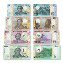 Angola Full Set: 200–2,000 Kwanza, 2020, B557–B560, UNC - Robert's World Money - World Banknotes