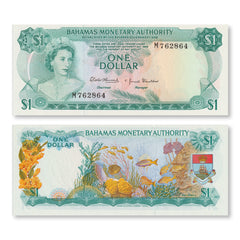 Bahamas 1 Dollar, 1968, B202a, P27a, UNC