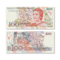 Brazil 100 Cruzados novos, , B842a, P220a, UNC - Robert's World Money - World Banknotes