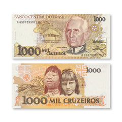 Brazil 1000 Cruzeiros, 1991, B853b, P231b, UNC - Robert's World Money - World Banknotes