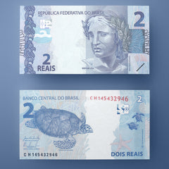 Brazil 2 Reais, 2010 (2015), B874b, P252b, UNC - Robert's World Money - World Banknotes