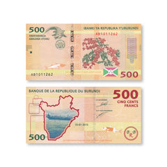 Burundi 500 Francs, 2015, B236a, P50, UNC