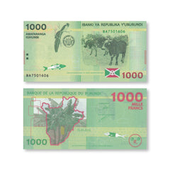 Burundi 1000 Francs, 2015, B237a, P51, UNC