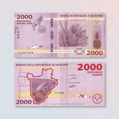 Burundi 2000 Francs, 2015, B238a, P52, UNC