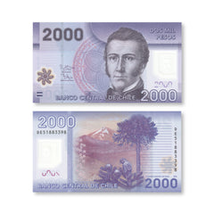 Chile 2000 Pesos, 2015, B297e, P162e, UNC