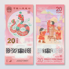 China 20 Yuan, 2025 Commemorative, Year of the Snake, B4128a, UNC