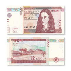 Colombia 10000 Pesos, 2012, B990u, P453p, UNC - Robert's World Money - World Banknotes