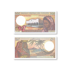 Comoros 500 Francs, 1986, B301d, P10b, UNC