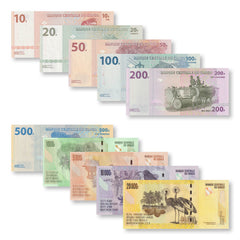 Congo Set: 10–20,000 Francs, 2002–2020, UNC - Robert's World Money - World Banknotes