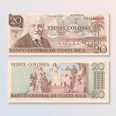 Costa Rica 20 Colones, 1980, B524l, P238c, UNC