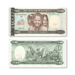 Eritrea 20 Nakfa, 1997, B104a, P4, UNC