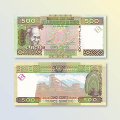 Guinea 500 Francs, 2012, B328b, P39b, UNC - Robert's World Money - World Banknotes