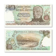 Argentina 50 Pesos Argentinos, 1985, B367b, P314a, UNC - Robert's World Money - World Banknotes