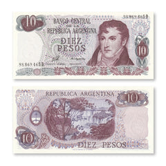 Argentina 10 Pesos, 1976, B353a, P300, UNC - Robert's World Money - World Banknotes