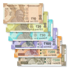 India Set: 10–500 Rupees, 2023, B298–B303, UNC