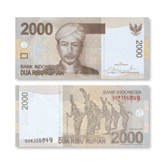 Indonesia 2000 Rupiah, 2015/2009, B598g, P148g, UNC - Robert's World Money - World Banknotes