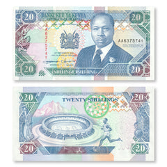 Kenya 20 Shillings, 1993, B131a, P31a, UNC