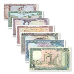 Lebanon Set: 1–250 Pounds, B501–B509, 1980–1988, UNC