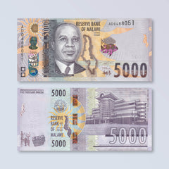 Malawi 5000 Kwacha, 2021 (2022), B165a, UNC - Robert's World Money - World Banknotes