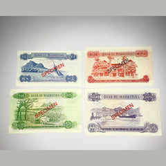 Mauritius Specimen Set: 5, 10, 25 & 50 Rupees, 1978, BNP401a, PCS1, aUNC