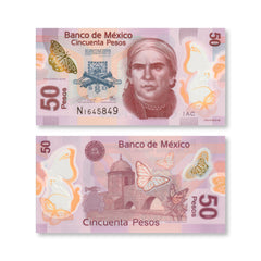 Mexico 50 Pesos, 2017, B712j, P123A, UNC - Robert's World Money - World Banknotes