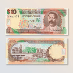 Barbados 10 Dollars, 2012, B227c, P68c, UNC - Robert's World Money - World Banknotes
