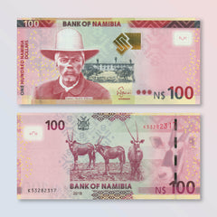 Namibia 100 Dollars, 2018, B212b, P14, UNC - Robert's World Money - World Banknotes