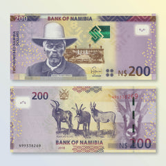 Namibia 200 Dollars, 2018, B213c, P15, UNC - Robert's World Money - World Banknotes