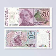 Argentina 50 Australes, 1989, B379d, P326b, UNC - Robert's World Money - World Banknotes