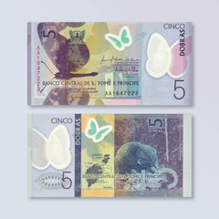 São Tomé & Príncipe 5 Dobras, 2016 (2018), B308a, P70, UNC - Robert's World Money - World Banknotes