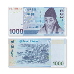 South Korea 1000 Won, 2007, B250a, P54a, UNC - Robert's World Money - World Banknotes