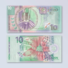 Suriname 10 Gulden, 2000, B532a, P147, UNC - Robert's World Money - World Banknotes