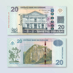 Suriname 20 Dollars, 2010, B547a, P164a, UNC - Robert's World Money - World Banknotes