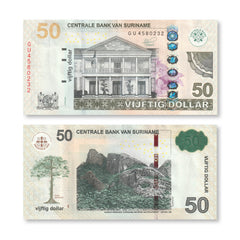 Suriname 50 Dollars, 2020, B548e, P165, UNC - Robert's World Money - World Banknotes