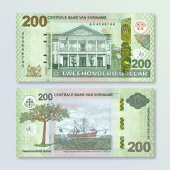 Suriname 200 Dollars, 2024, B550a, UNC