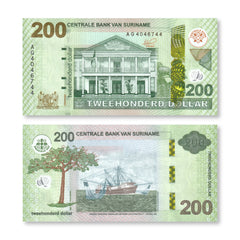 Suriname 200 Dollars, 2024, B550a, UNC