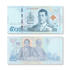 Thailand 50 Baht, 2018, B194a, P136a, UNC - Robert's World Money - World Banknotes