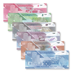 Trinidad & Tobago Full Set: 1–100 Dollars, 2019-2021,  B236–B241, UNC - Robert's World Money - World Banknotes