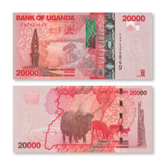 Uganda 20000 Shillings, 2022, B158g, P53, UNC