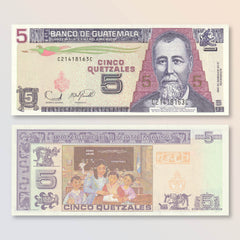 Guatemala 5 Quetzales, 2020, B605d, UNC - Robert's World Money - World Banknotes