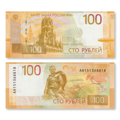 Russia 100 Rubles, 2022, B834a, UNC - Robert's World Money - World Banknotes