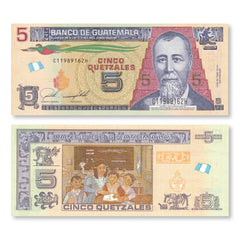 Guatemala 5 Quetzales, 2021, B605e, UNC - Robert's World Money - World Banknotes