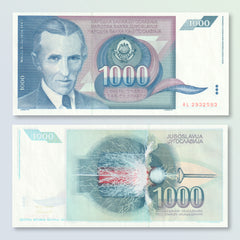 Yugoslavia 1000 Dinars, 1991, B443a, P110, UNC