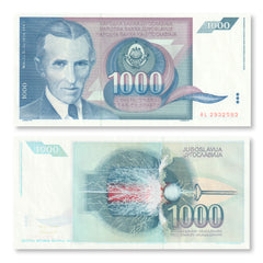 Yugoslavia 1000 Dinars, 1991, B443a, P110, UNC