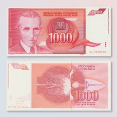 Yugoslavia 1000 Dinars, 1992, B447a, P114, UNC