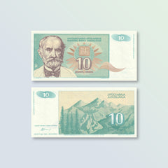 Yugoslavia 10 Dinars, 1994, B471a, P138a, UNC