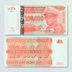 Zaire 100,000 Noueaux Zaires, 1996, B150b, P77, UNC